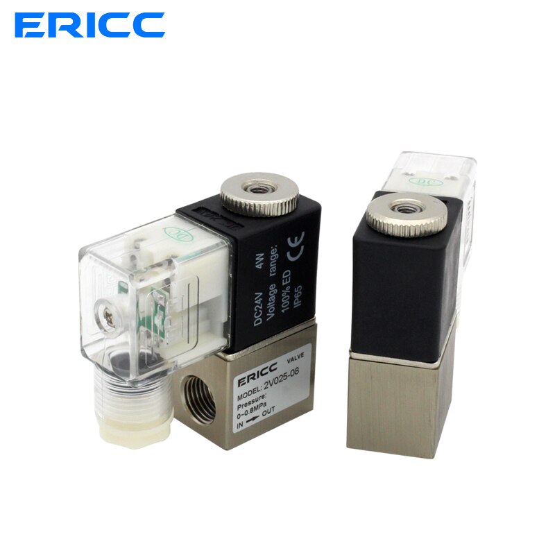 Válvula Solenoide de aire 2V025-08, normalmente abierta, 12V, 24V, 220V, 1/4 ", BSP, 2 vías, 2 posiciones, válvula de Control neumática