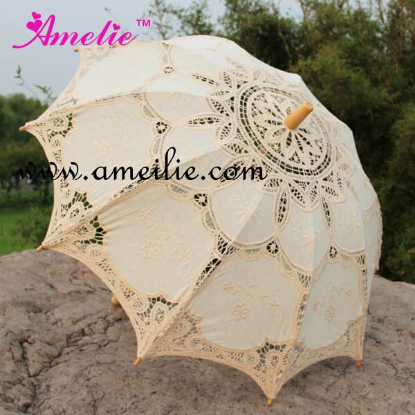 Embroidery Battenburg Lace Parasols Bridal Umbrella