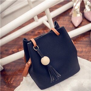 Pu lær skulderveske for kvinner messenger bags cross-body bøtte bolle mor vesker dusk håndveske skuldervesker: B04