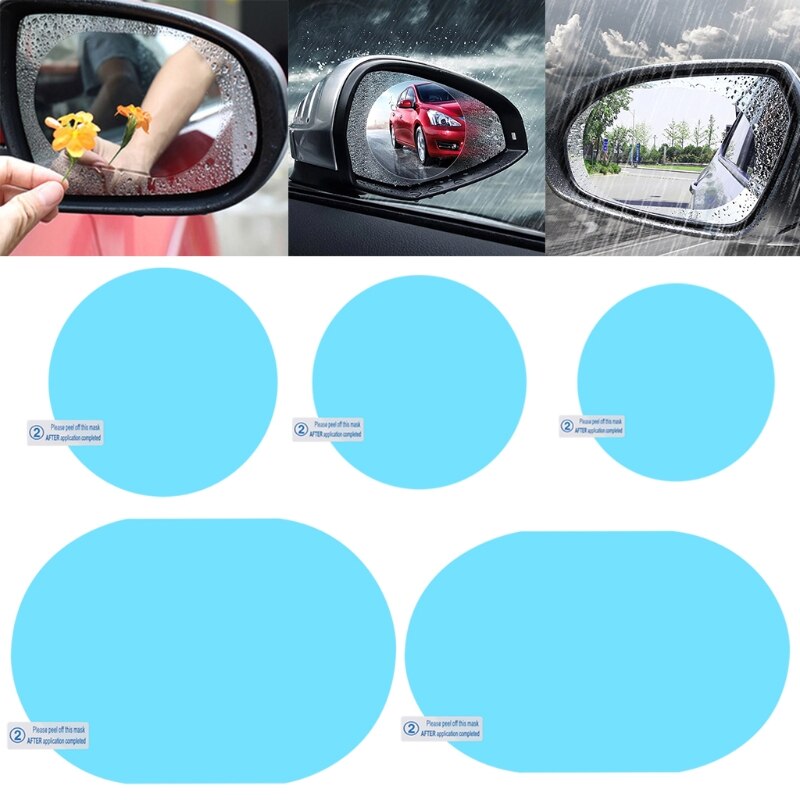 2 Pcs Auto Achteruitkijkspiegel Regendicht Film Anti-Fog Clear Beschermende Sticker