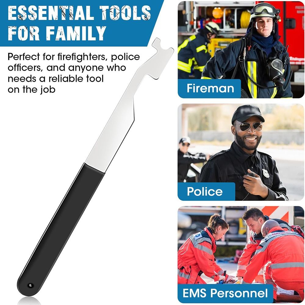 Firefighter Tool Spring Steel Firefighting Tool with Rubber Handle Multi Purpose Leverage Tool for Firefighters Pry Opening Tool