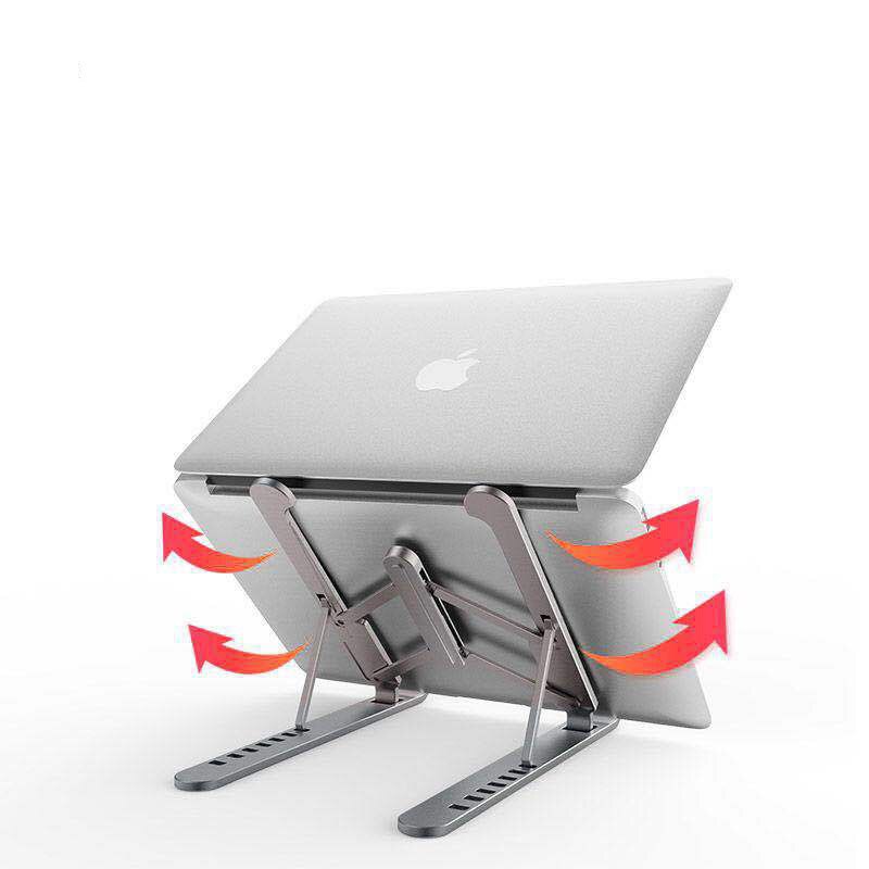 DQR Laptop Stand - Adjustable Aluminum Alloy - Portable Notebook Holder - 7-Speed Height - Foldable
