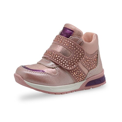 Apakowa-bottines à strass pour filles, chaussures à la , souples de printemps, pour filles, chaussures de marche en plein air, antidérapantes: pink / 5.5