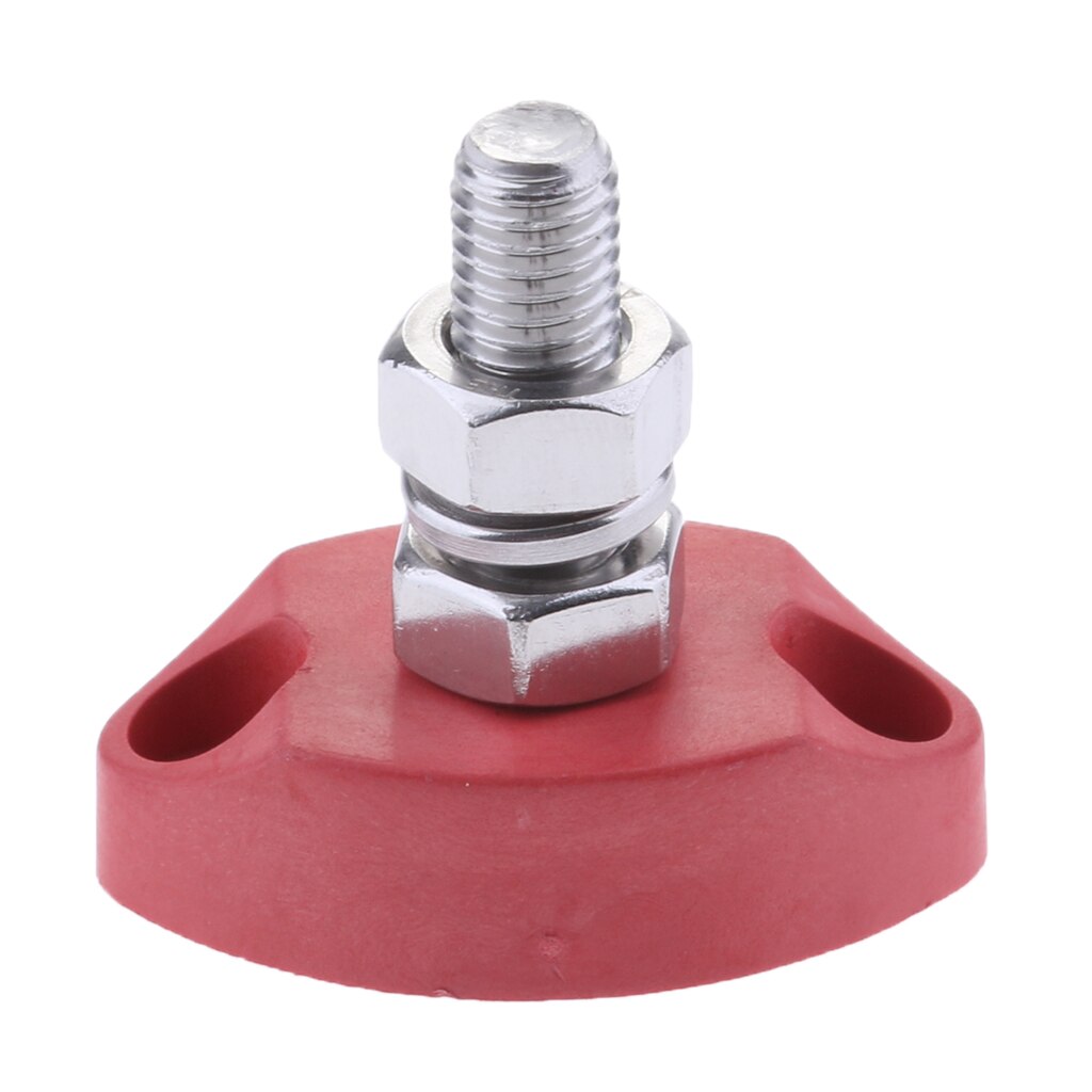 Stud Positive Insulated Battery Power Junction Block 1/4 inch 6mm (Red)
