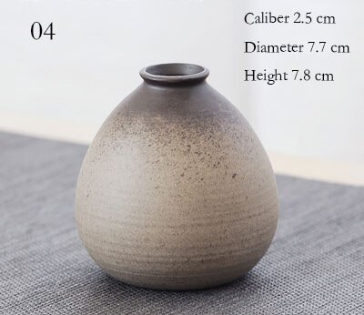 Kleine stenen vaas chinese zen bloemhouder vintage gedroogde bloemen bloem keramische decoratie huis tuin eenvoudige vazen: 04