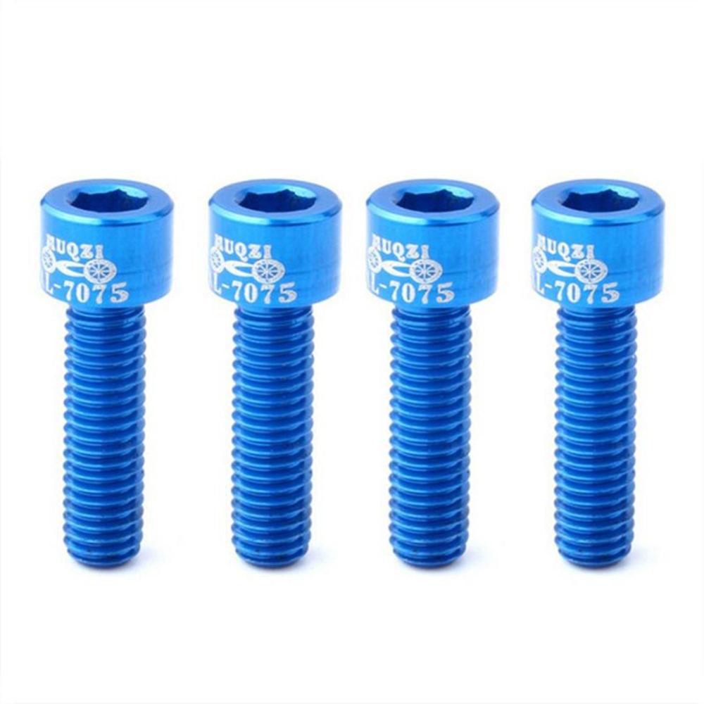 Parafusos coloridos para guidão de bicicleta mtb, 4 unidades, 7075 liga de alumínio, m5 * 17mm, parafusos de elevação da haste para ciclismo acessório