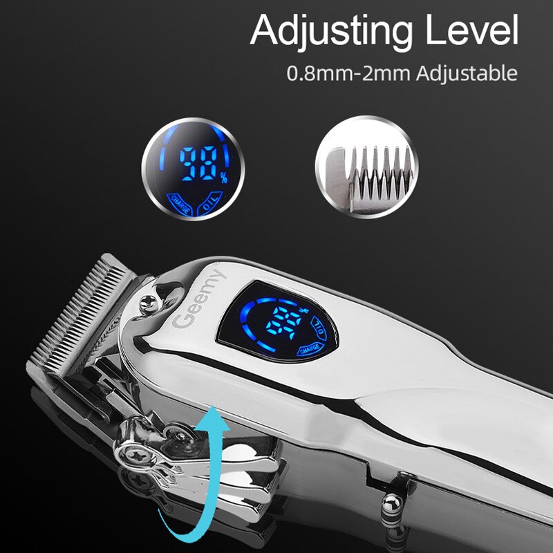 salon Senior Clipper hair cut machine Metal body salon with LCD display all metal hair clipper for men trimmer