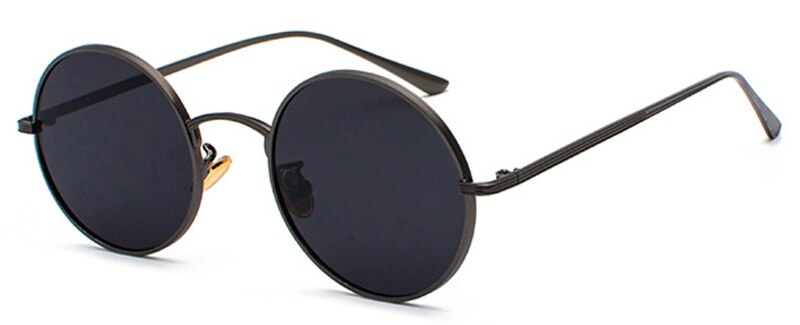 Kachawoo frauen sonnenbrille mit verrotten linsen runde metall rahmen Jahrgang retro brille sonne für männer unisex geburtstag: voll Schwarz