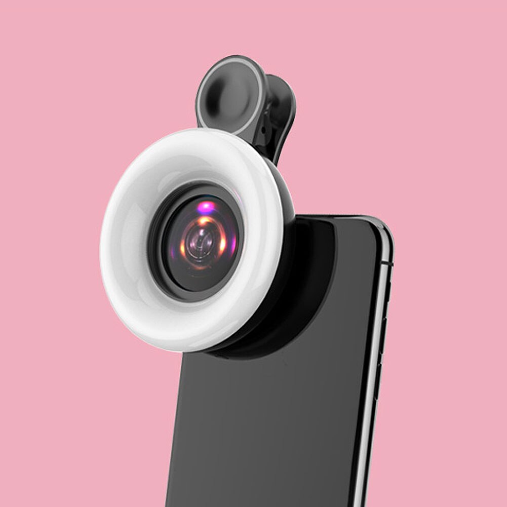 Universal Mobile Phone Fill Light Portable Selfie LED Ring Flash Light 15X Macro Lens Phone Selfie Lamp Ring Clip Light