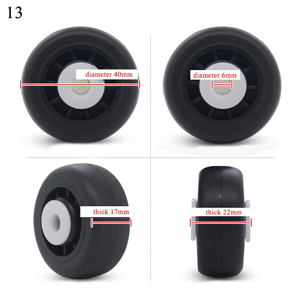 2 pcs Suitcase Wheels Luggage Box Replacement Wheel Axles Casters Black Different Pattern Wheel Suitcase Accessories