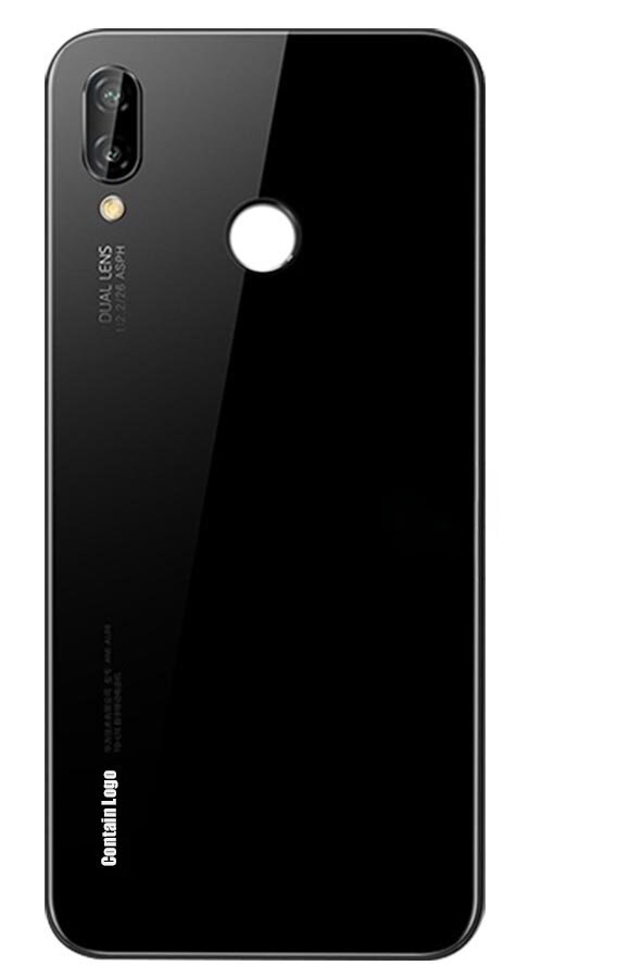 Funda trasera de cristal para Huawei P20 lite, protector de batería con lente de cámara para Huawei P20 Lite Nova 3e: Black With Lens