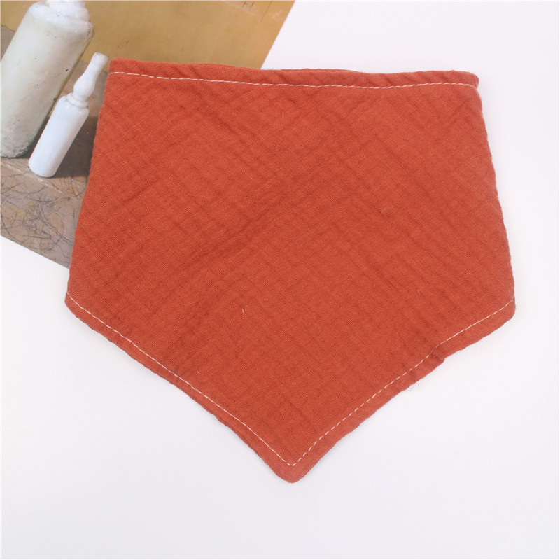 Sciarpa triangolare in cotone garza per bambini tinta unita asciugamano Saliva europeo e americano bavaglino accessori per neonati: Orange