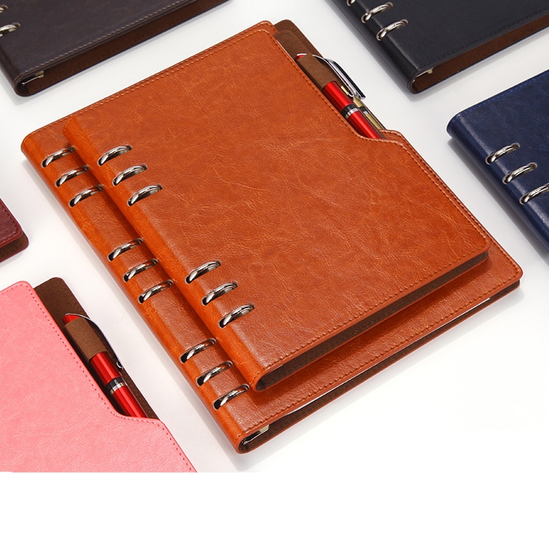 Anteckningsbok  a5 b5 läder bullet journal årsplanerare spiral agenda personlig dagbok pärm fickorganisatör för pappersvaror