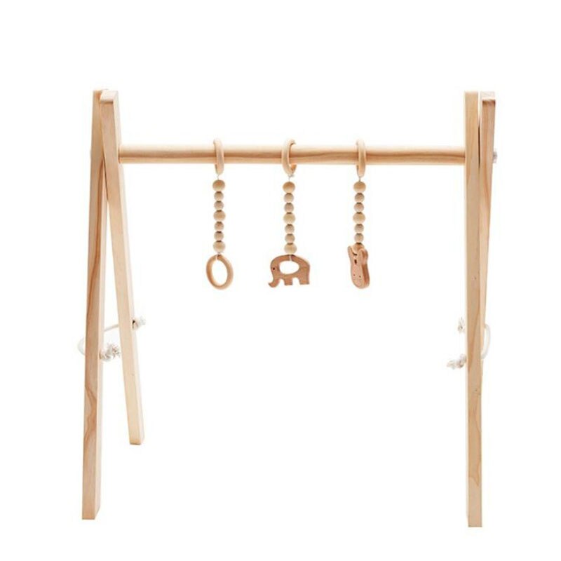 Nordic Baby Play Gym Wood Activity Sensory Develop Wooden Play Game Frame Rack Early Education Toys Kids Newborn Fitness Rack: wood