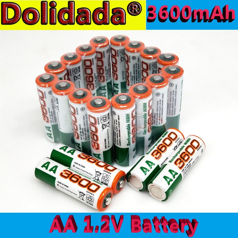 Dolidada 100% neue AA batterie 3600 mAh akku, 1,2 V Ni-Mh AA batterie, geeignet für uhren, mäbenutzen, Computer