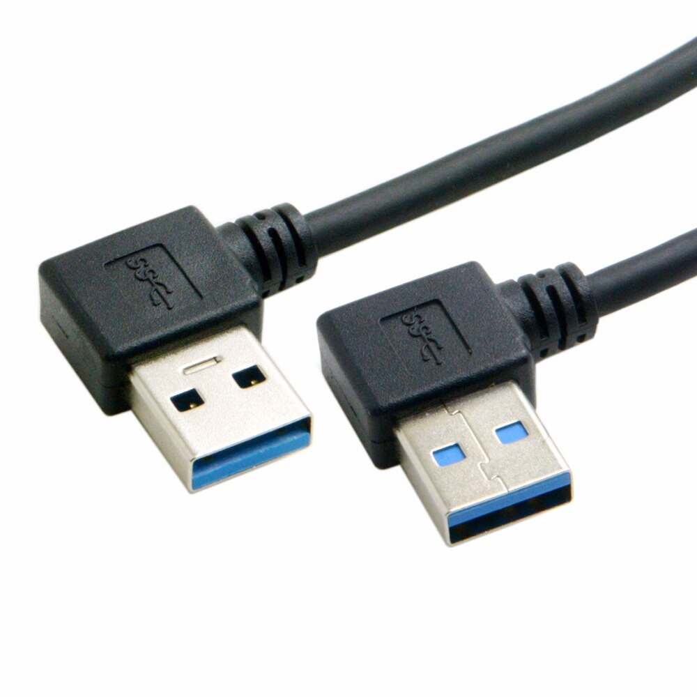 Xiwai USB 3,0 tipo A macho 90 grados izquierda en ángulo A USB 3,0 un tipo de Cable de extensión en ángulo recto
