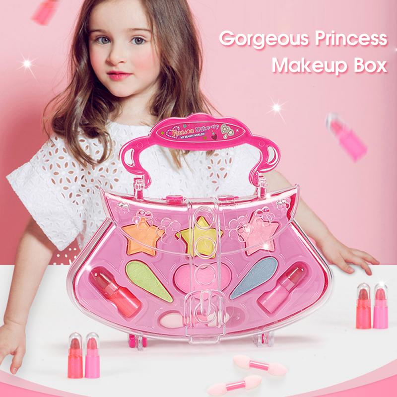 Girls Make Up Set Toys Pretend Play Make Up Case And Cosmetic Set Makeup Tools Kit Simulation Cosmetic Bag Beauty Hair Salon Toy