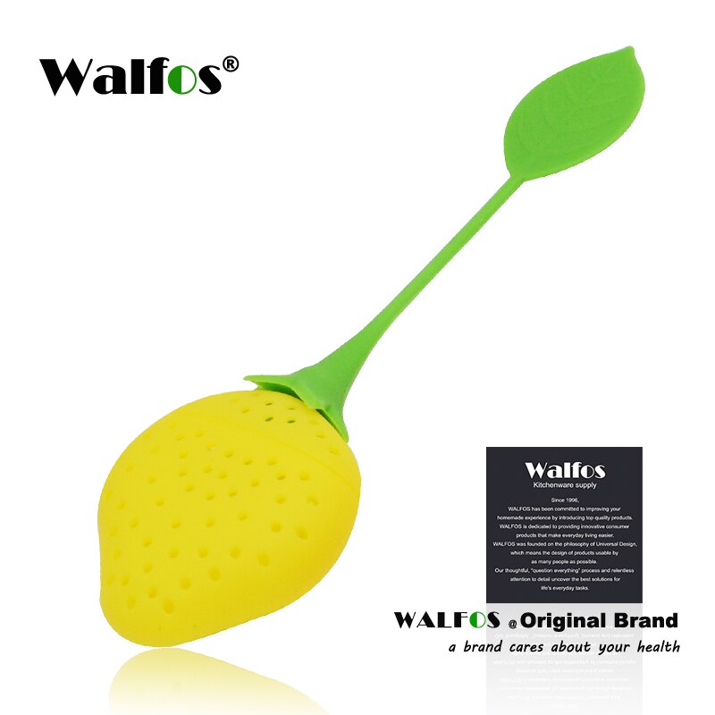 Walfos kiselgel jordgubbs te sil påse te sil påse bollpinnar lösa örtkryddor silikon te infuser filterverktyg: Walfos gul