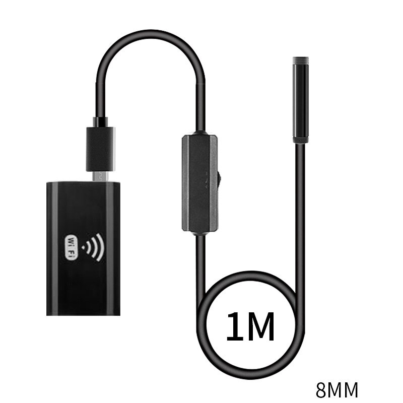 Wifi Endoscope Camera HD720P 8mm lens USB camera semi-rigid Cable Waterproof Iphone Android wireless car inspection borescope: 1m