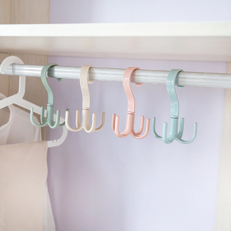 Practical Multi-purpose Scarf Hanger Belt Bag Storage Shelf 360 Degrees Rotatable Convenient And Durable Green Pink Beige