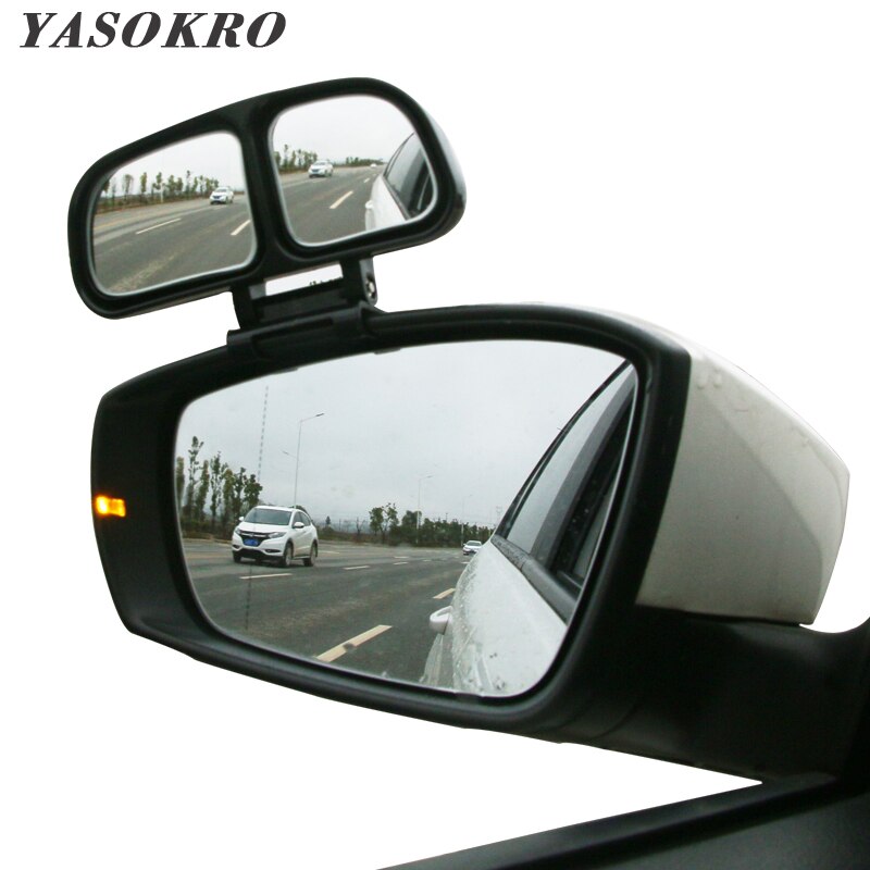 Yasokro bil bakspeil 360 grader justerbart bil blindsone speil bil vidvinkel konveks speil dobbelt speil