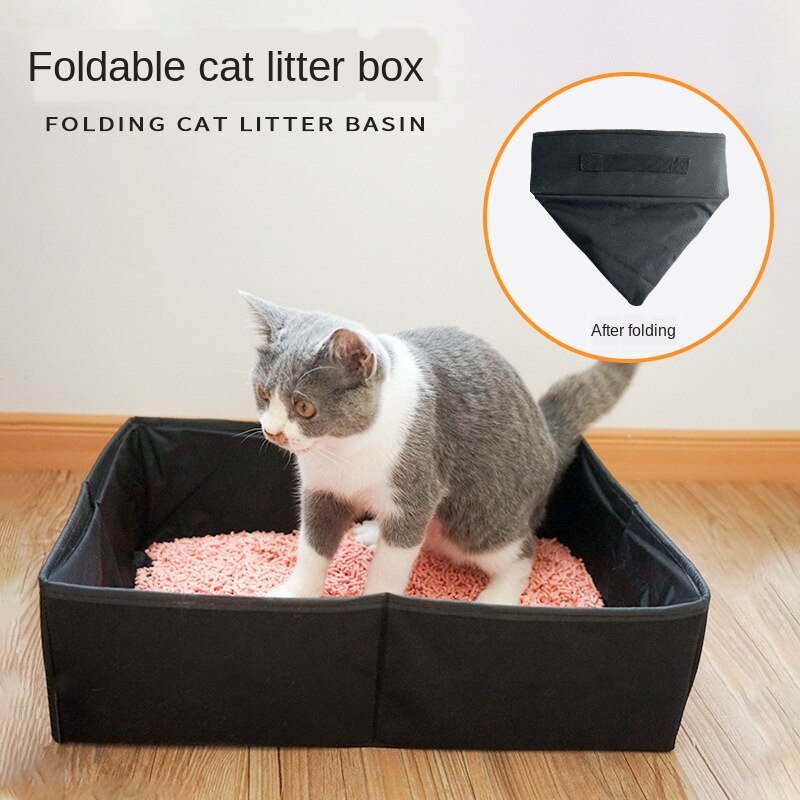 Folding Cat Pet Litter Box Waterproof Outdoor Foldable Portable Travel Toilet For Puppy Cats Dogs Bedpans