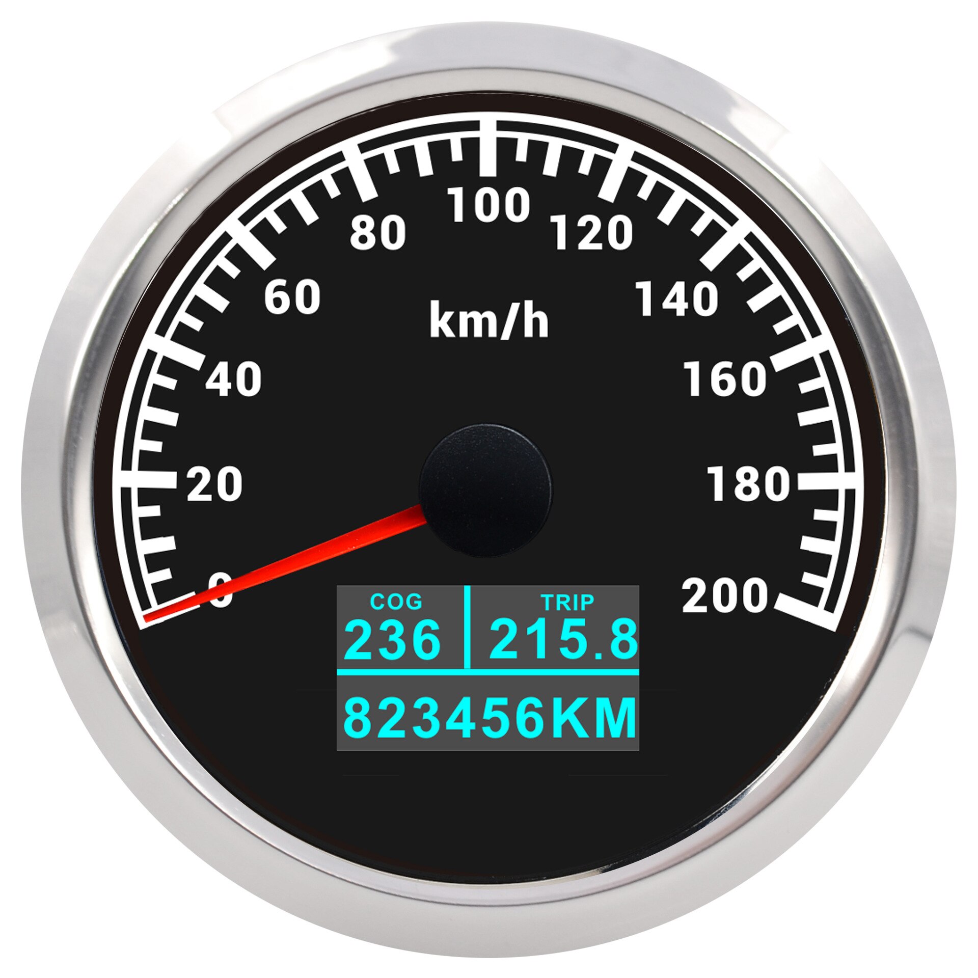 Neue 85mm GPS Tachometer Mit Rot, Grün, Blau, Weiß, Gelb, Cyan, lila Farben Hintergrundbeleuchtung Für Auto Boot Motorrad: 200KBS