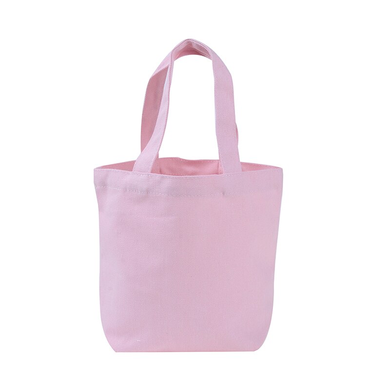 Sac à main en toile de couleur unie sac à provisions pour femme fille sac à Lunch Portable sac de pique-nique sac de rangement pour femme sac 23*21*10cm: gray pink