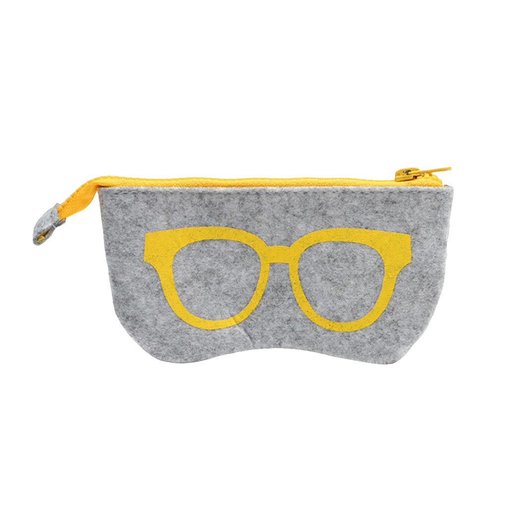 dla obu płci filcowe etui na okulary torba słońce etui na okulary skrzynka portieves miękki zamek Soleil Lunettes De Soleil ochraniacz etui na okulary przeciwsłoneczne # w5: żółty