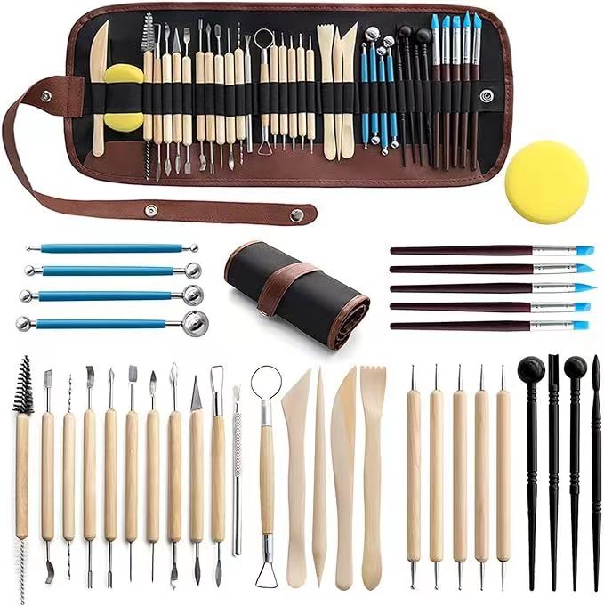 Clay Tools Kit Polymer Clay Tools Ceramics Clay Sculpting Air Dry Clay Tool Set for Pottery Craft Baking Carving Molding Shaping: WHITE
