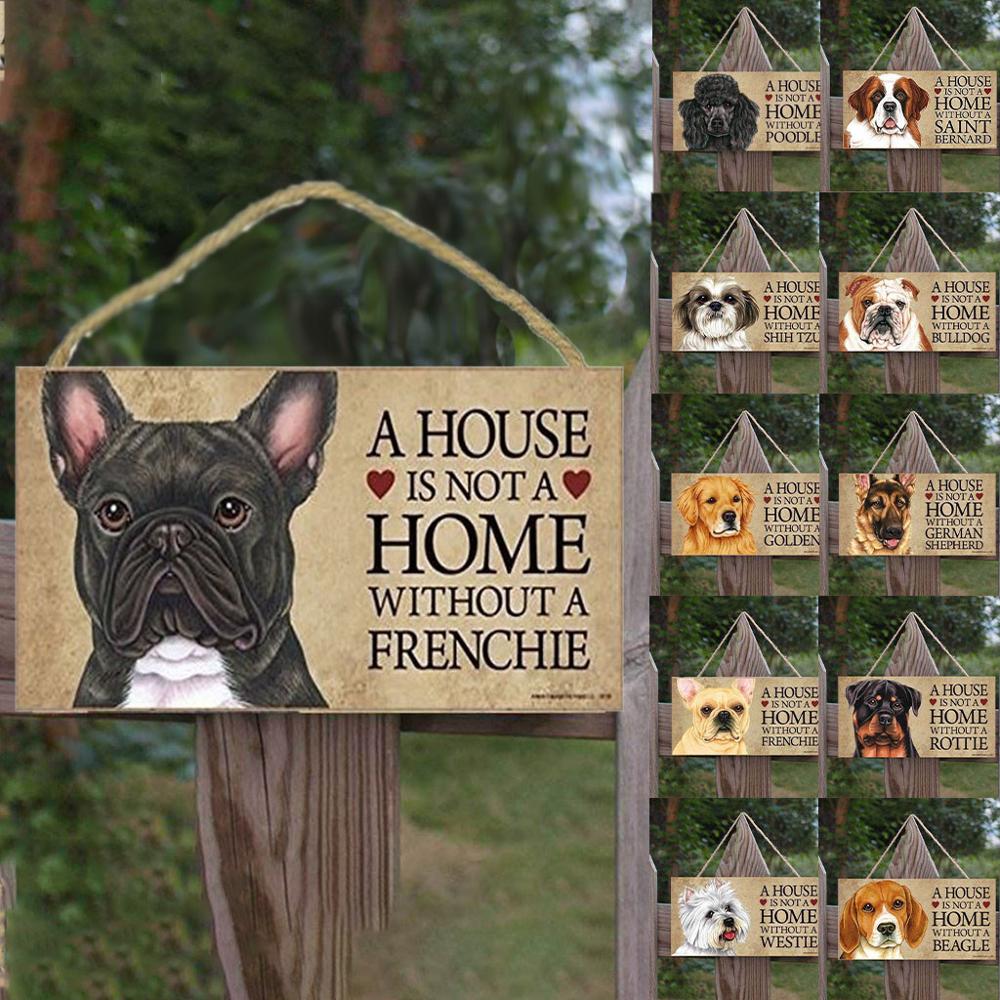 Hundemerker rektangulært tre kjæledyrmerke hundetilbehør nydelig vennskap dyreskilt plaketter rustikk veggdekor hjem dekorasjon
