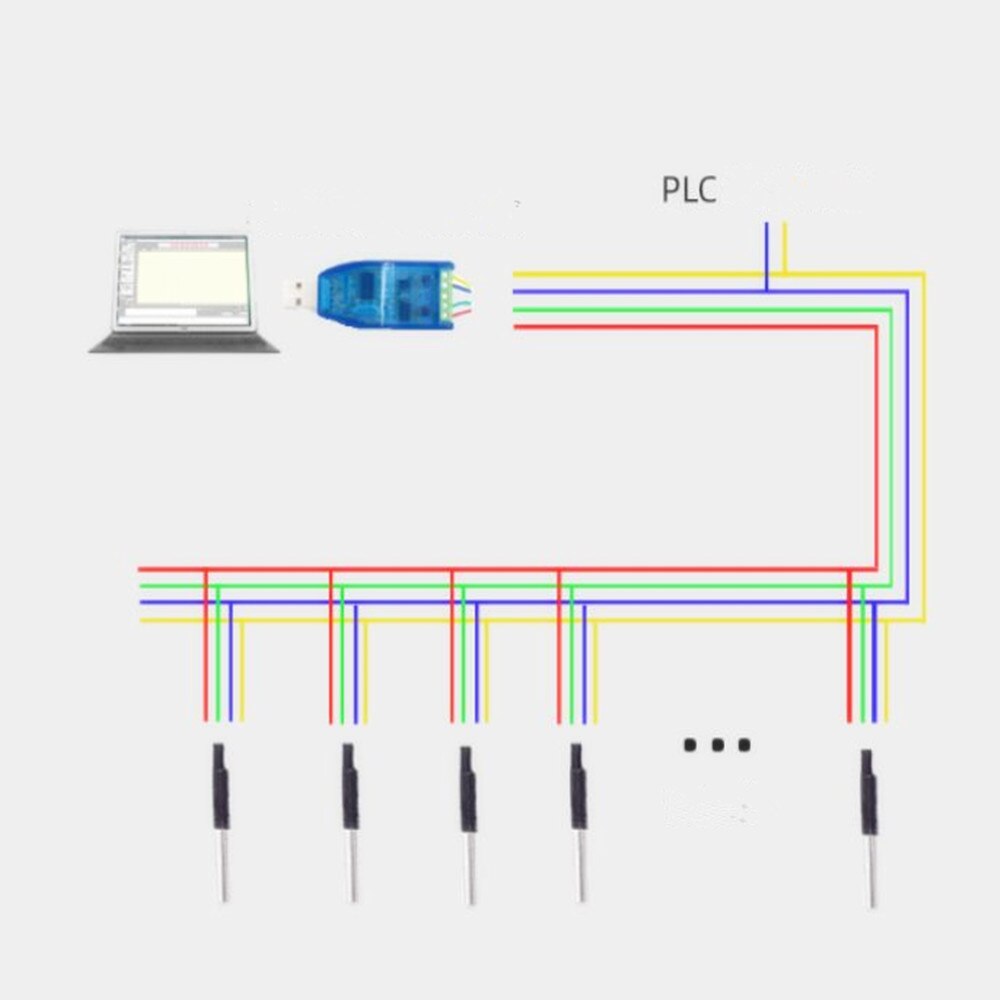 Taidacent RS485 DS18B20 Temperature Sensor Pipe Modbus RTU Water Temperature Sensor Duct Probe PLC Control