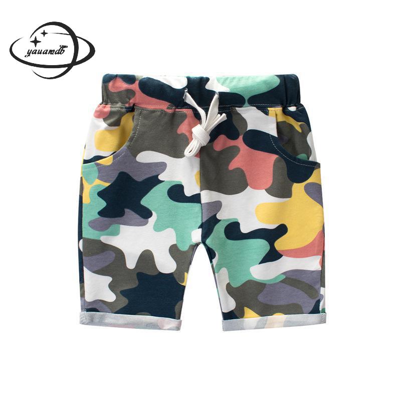 3-11y børn afslappet shorts sommer drenge korte bukser tøj elastisk talje camouflage løs lomme børnetøj  y21