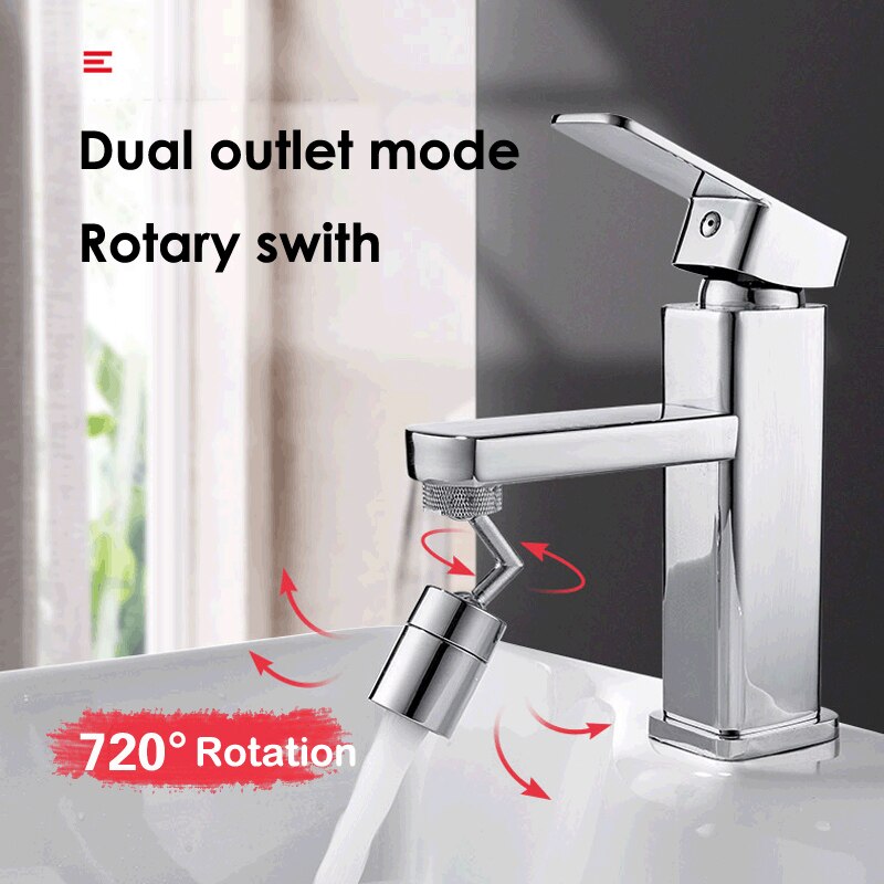 Universal Splash Filter Faucet Kitchen Bathroom Tap for Water Filter Rotating Replacement 720 Degree Douche Adjustable R2045
