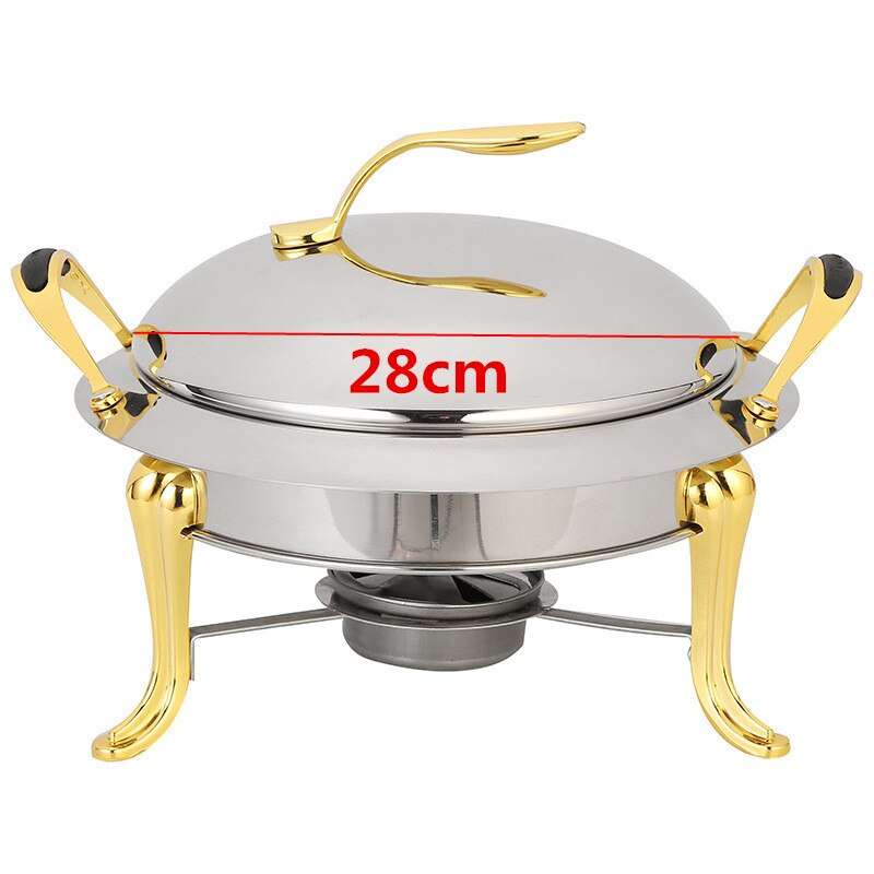 Kleine Hotpot Restaurant Pot Hotel Commerciële Huishouden Shabu Bak Pot Pot Verdikte Rvs Alcohol Pot Droog Gouden Pot: Golden 28cm