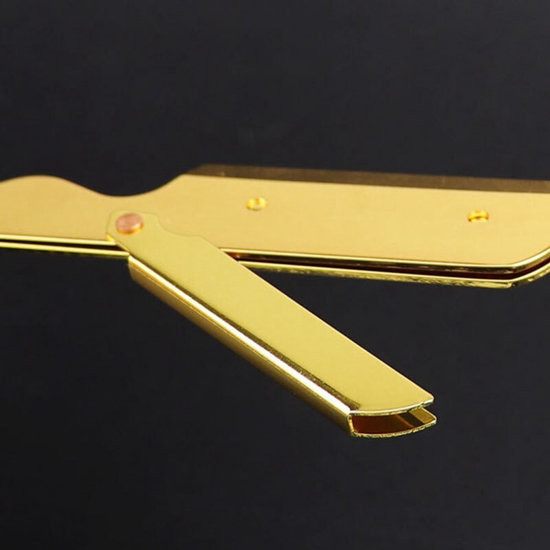 Maquinilla de afeitar recta plegable para hombre, barba Manual de acero inoxidable