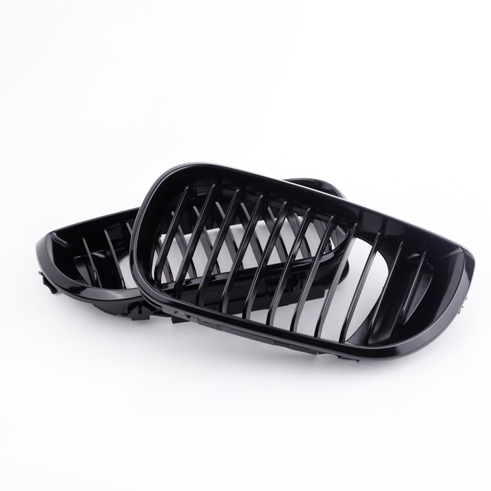 Accesorios de coche 2 uds parrilla delantera de coche brillo negro riñón Parrilla delantera para BMW E46 3 serie 4 puerta 2002-2005