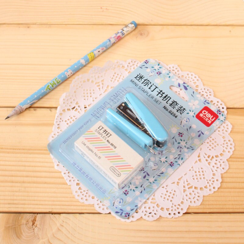 Mini juego de grapadora manual con 1000 Uds. No.10 grapas grapadora papelería oficina engrapadora útiles escolares A6509