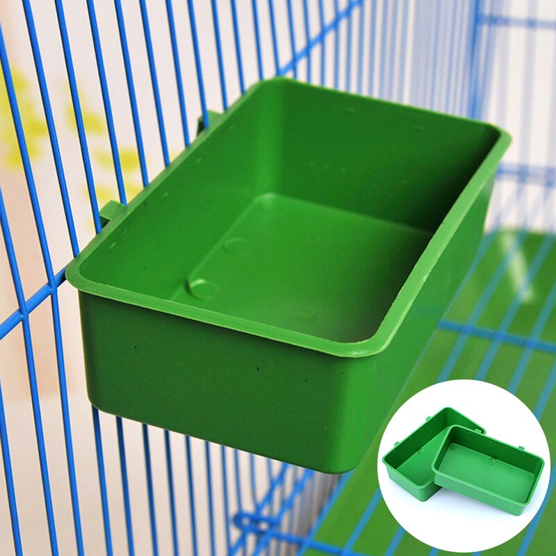 Pet Bird Parrot Bath Tub Plastic Multi-purpose Food Container Parrot Bathtub Plastic Hanging Bird Feeder Plastic Food Container