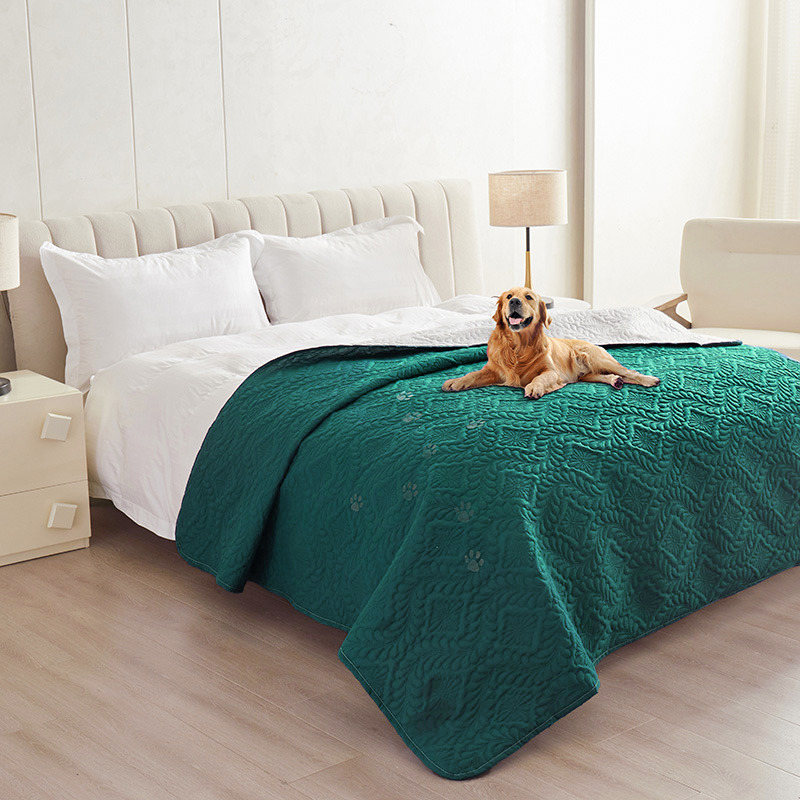 Colcha à prova de sujeira, capa impermeável para cama de cachorro, cobertor para móveis, protetor de cama, capa de sofá para cães e gatos, apoio antiderrapante: 150*200cm / verde