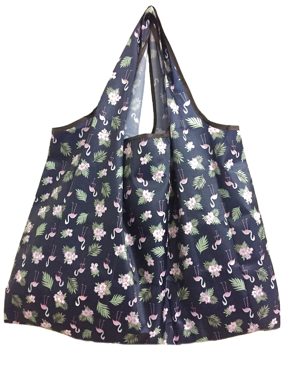 1pc opvouwbare, herbruikbare, nylon eco-handtassen, opbergtassen, reistassen, boodschappentassen: Donkergrijs
