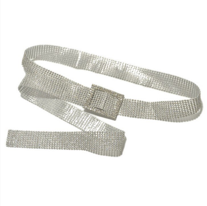 Damebelter 10 rader hel rhinestone skinnende linning tilfeldig festkjole beltekjede: Stil a