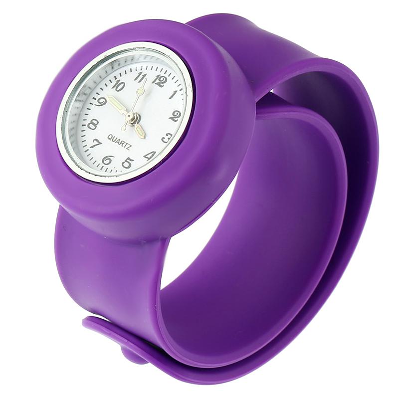 Silicone Slap On Watch boys Sport KIDS Wristwatch girls Small Silicone woman's Children: Purple 