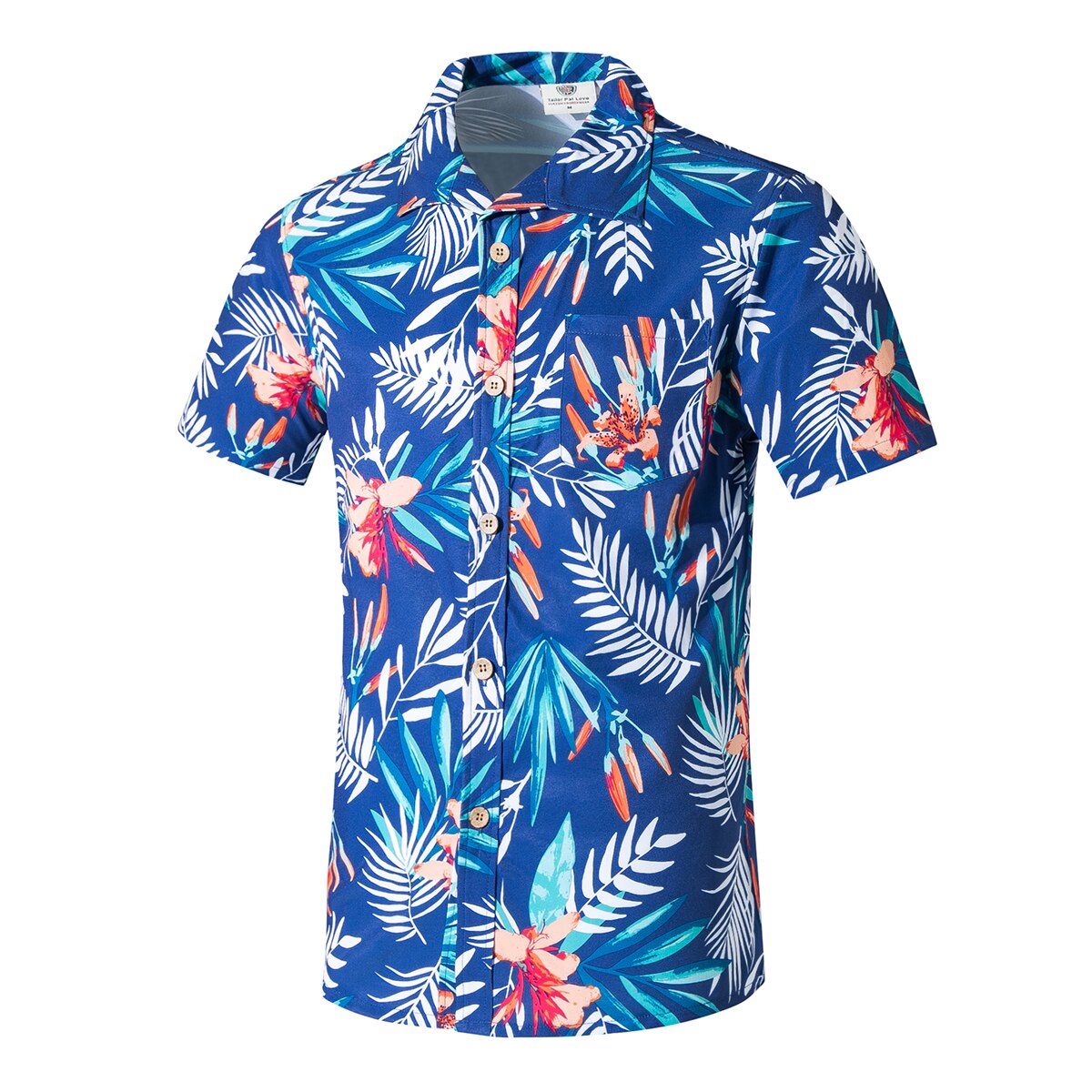 Camisetas de playa Hawaianas, ropa de calle informal para hombre, novedad del en camisetas de verano para hawaiana, Tops para hombre, ropa de calle, camisa de manga corta: Azul oscuro / L