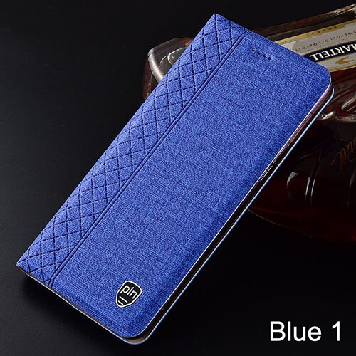 Case for Umi UMIDIGI Z2 Pro Plaid style Canvas pattern Leather Flip Cover for UMIDIGI z2 cases Coque: for UMIDIGI Z2 / blue 1
