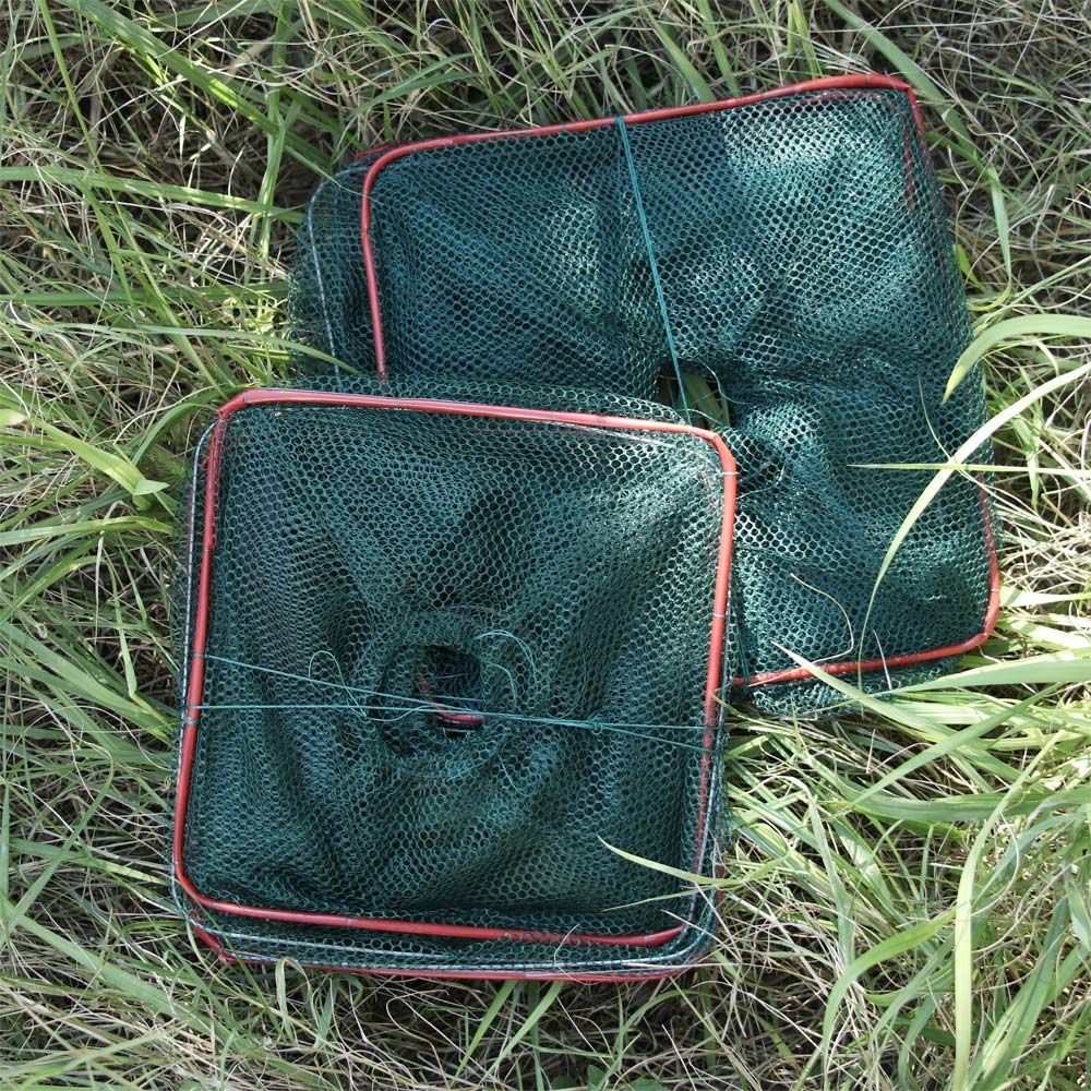 Portable Foldable Zipper Desig Nylon Mesh Shrimp Trap Cage for Crayfish Crab Lobster Fishing Tackle Fish Net