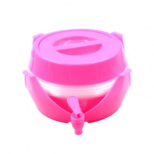 5.5L/7.5L Retractable Folding Bucket Ultralight Camping Water Storage Dispenser Outdoor camping water dispenser bucket Picnic: M Pink