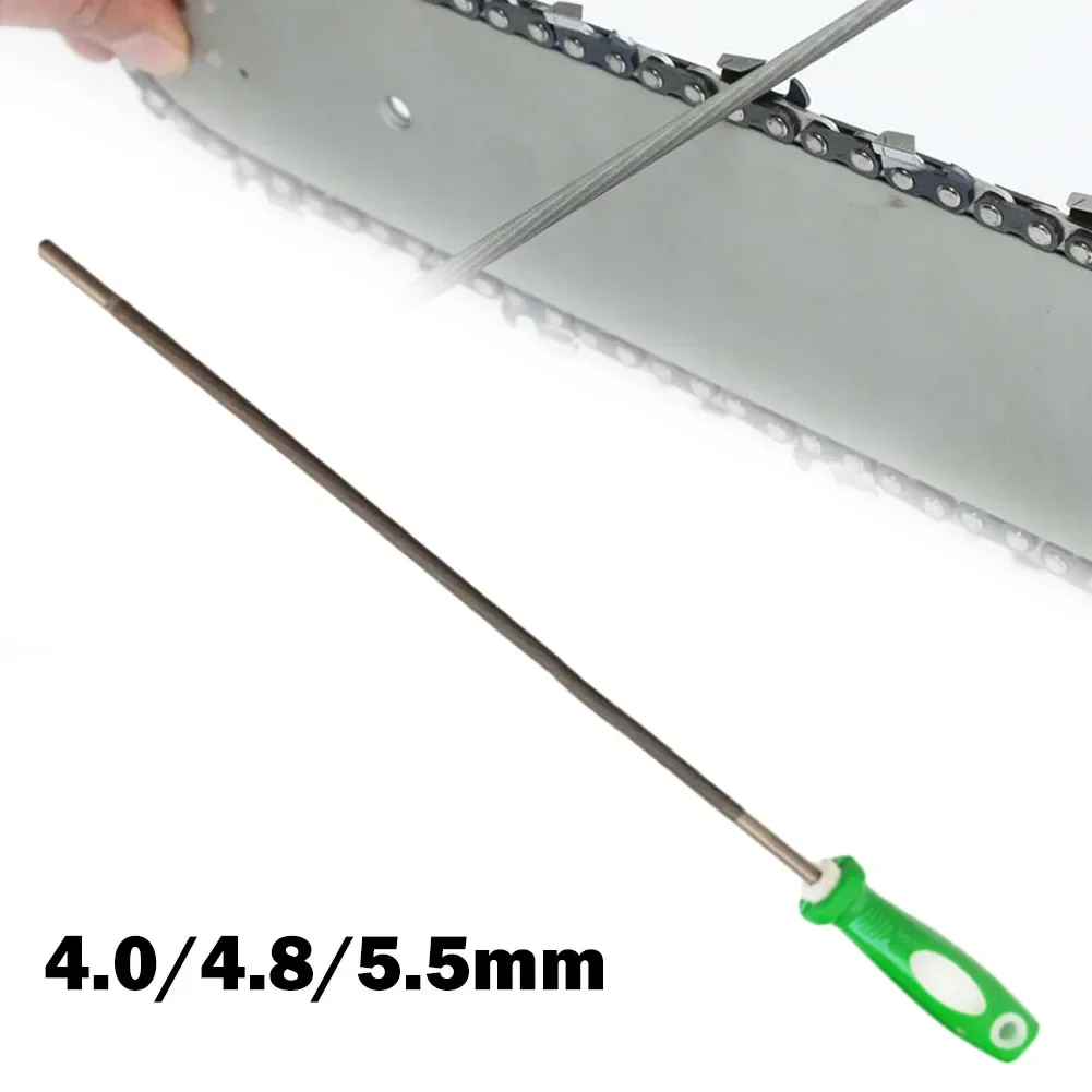 Lima de afilado de motosierra fácil de usar, lima de cadena de motosierra, lima redonda de 4,8mm de diámetro y 4mm de diámetro para afilar motosierra
