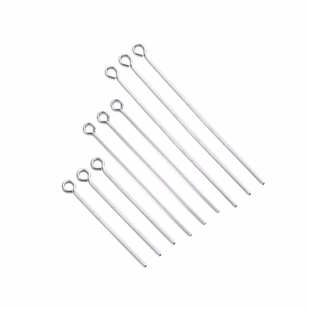 100pcs/set 20/30/40/50/60/70mm Stahl Doppel Auge Pin ohrringe Charme Stecker Stange Für DIY Schmuck Machen Ohrringe Stecker Pins