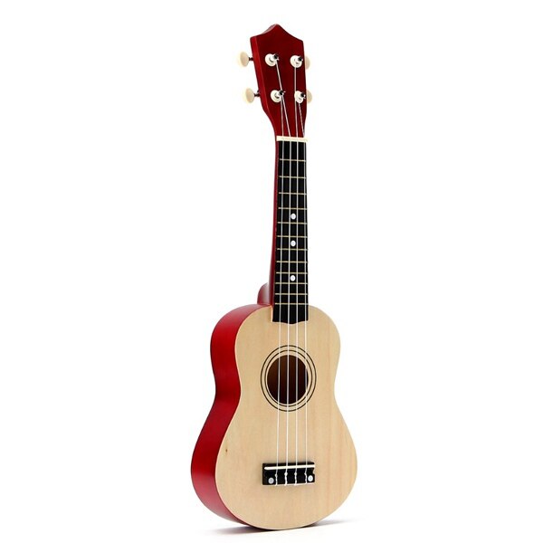21 Inch Sopraan Ukulele 4 Strings Hawaiian Gitaar Uke + String + Pick Voor Beginners Kid Multi Kleur, zwart, Roze, Blauw ......: wood color